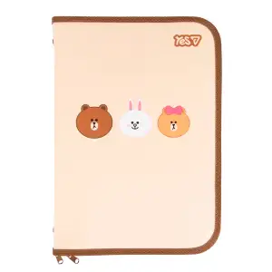 Папка факультативна пластикова Yes Line Friends А4 на блискавці з кишенею