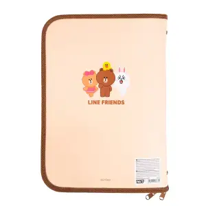 Папка факультативна пластикова Yes Line Friends А4 на блискавці з кишенею