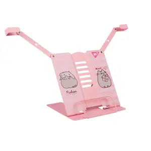 Подставка для книг Yes Pusheen металлическая розовая с дополнительными фиксаторами