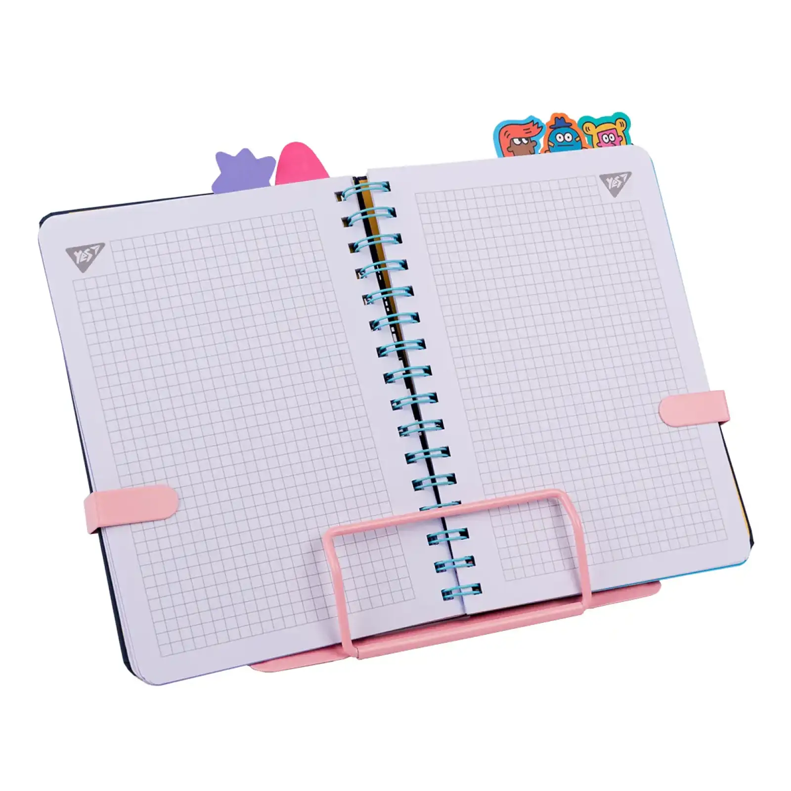 Подставка для книг Yes Pusheen металлическая розовая с дополнительными фиксаторами