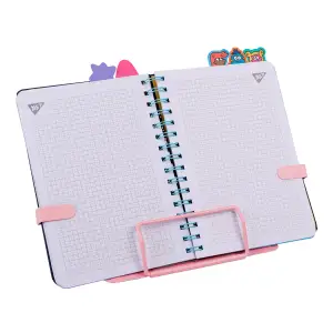 Подставка для книг Yes Pusheen металлическая розовая с дополнительными фиксаторами