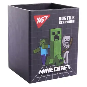 Стакан для письмового приладдя Yes Minecraft картон сірий