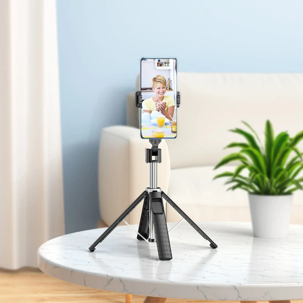 Селфі-монопод HOCO K18 Wave four-leg live broadcast holder Black (6931474770707)