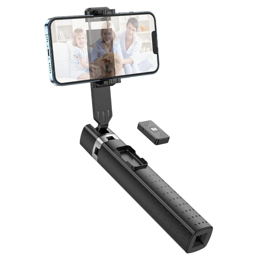 Селфі-монопод HOCO K18 Wave four-leg live broadcast holder Black (6931474770707)