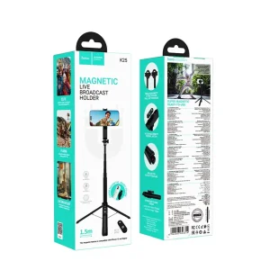 Селфі-монопод HOCO K25 Sherkhan magnetic aluminum alloy live broadcast holder Black (6942007646314)