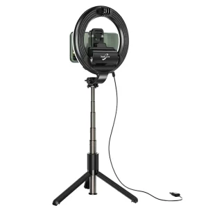 Кільцева лампа на штативі HOCO LV03 Plus Showfull fill light live broadcast holder Black (6931474757395)