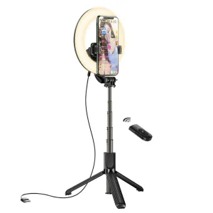 Кільцева лампа на штативі HOCO LV03 Plus Showfull fill light live broadcast holder Black (6931474757395)