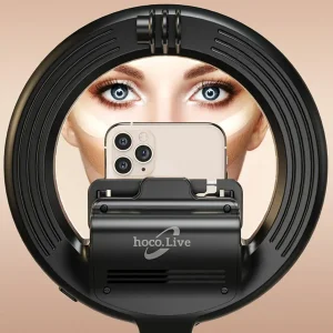 Кільцева лампа на штативі HOCO LV03 Plus Showfull fill light live broadcast holder Black (6931474757395)