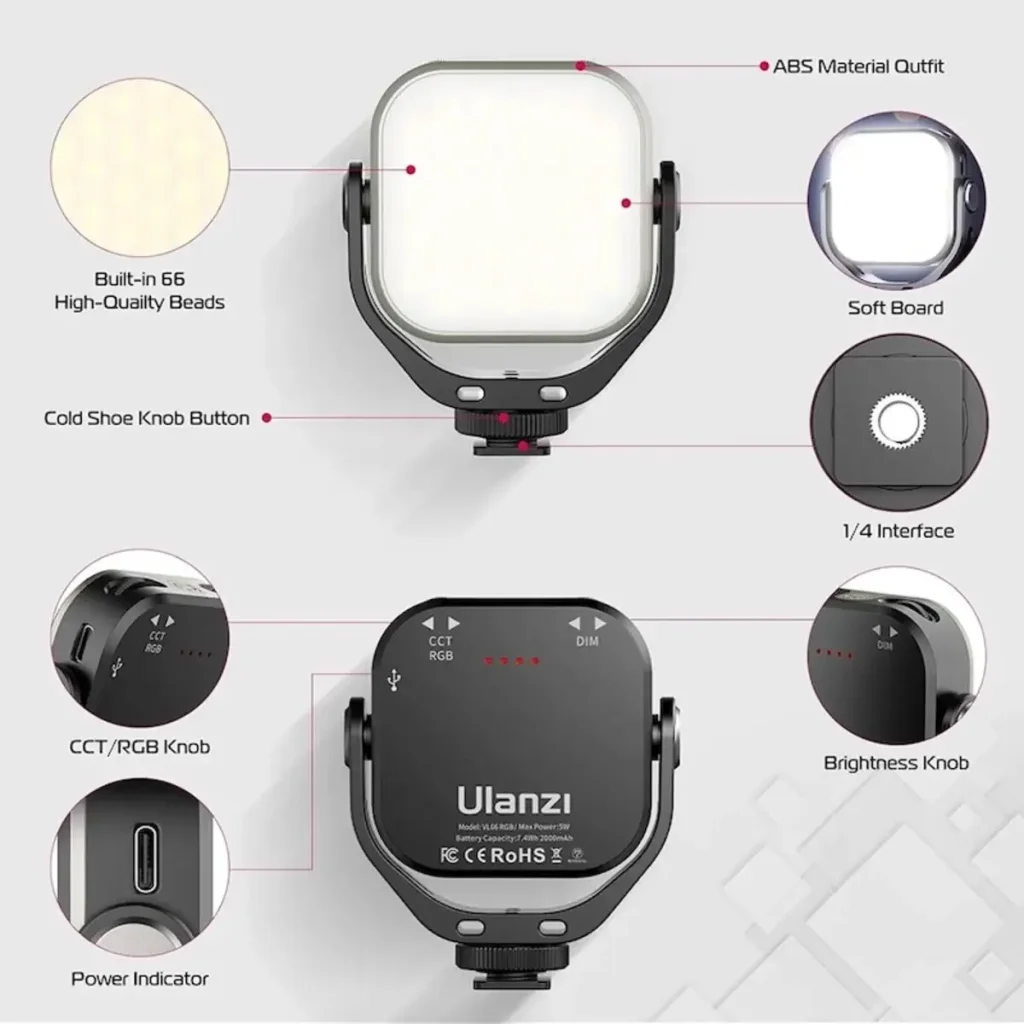 Відеосвітло Ulanzi Vijim VL66 RGB Led Light (UV-L088 VL66 RGB)