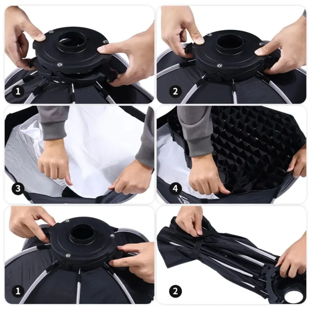 Відеосвітло Ulanzi Vijim40cm Octagonal Softbox with Mini Bowens Mount and Grid (L066 LAS002) (UV-L066)