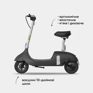Електросамокат з сидінням OKAI Ceetle PRO EA10C Black 10', 350(900)W, 25Km/h, 10,4Ah, 55Km, 20%, NFC, App, 29kg (EA10C-B)
