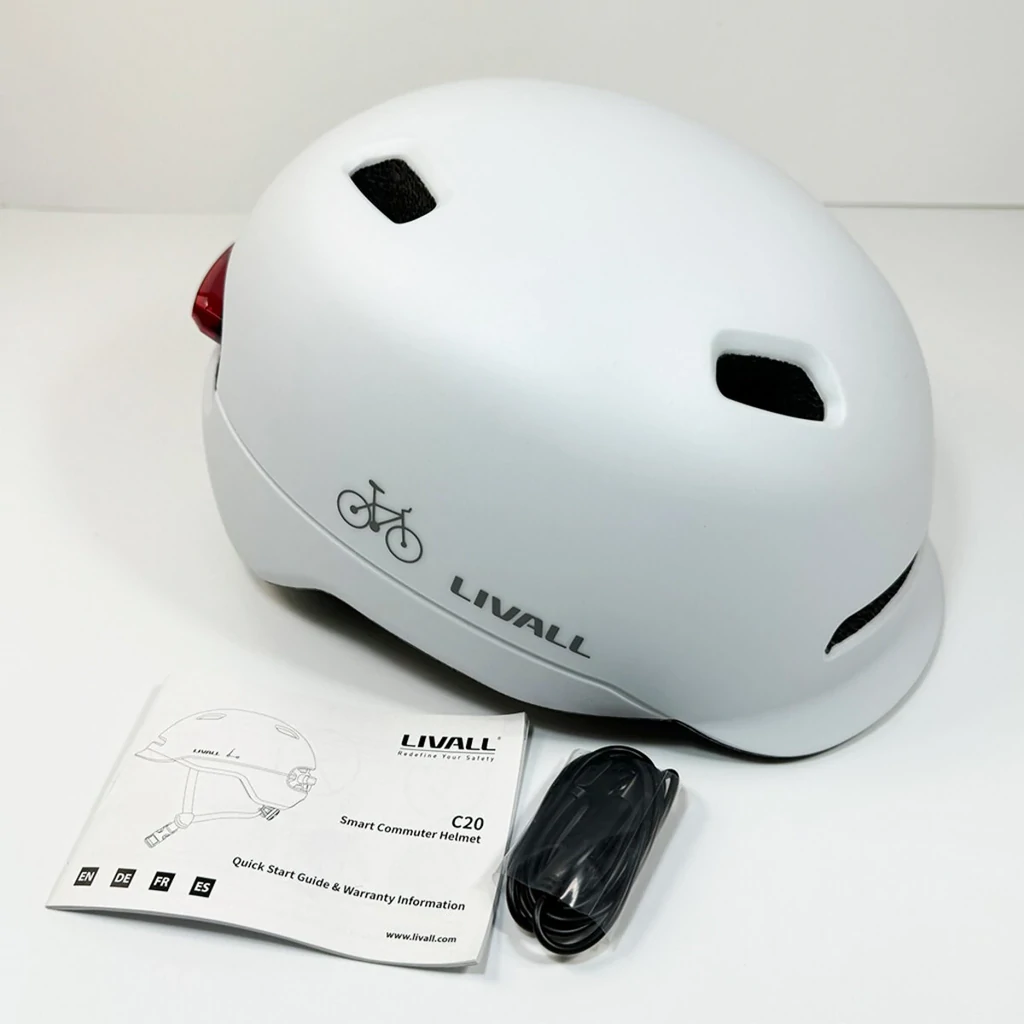 Захисний шолом Livall C20 (L) White (57-61см), сигнал стопів (LIV-000C20-4342)