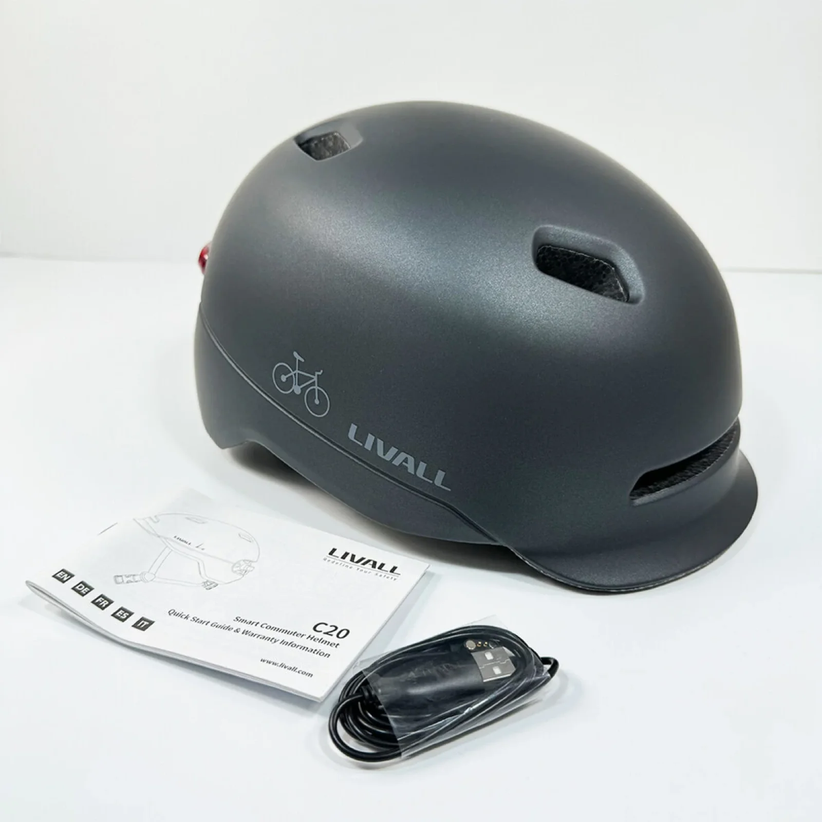 Захисний шолом Livall C20 (L) Midnight Black (57-61см), сигнал стопів (LIV-000C20-5342)