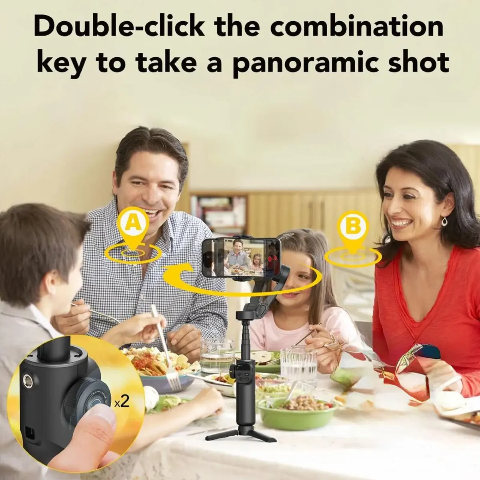 Триосьовий стабілізатор AOCHUAN Professional Gimbal Stabilizer for Smartphone Smart X2 Чорний