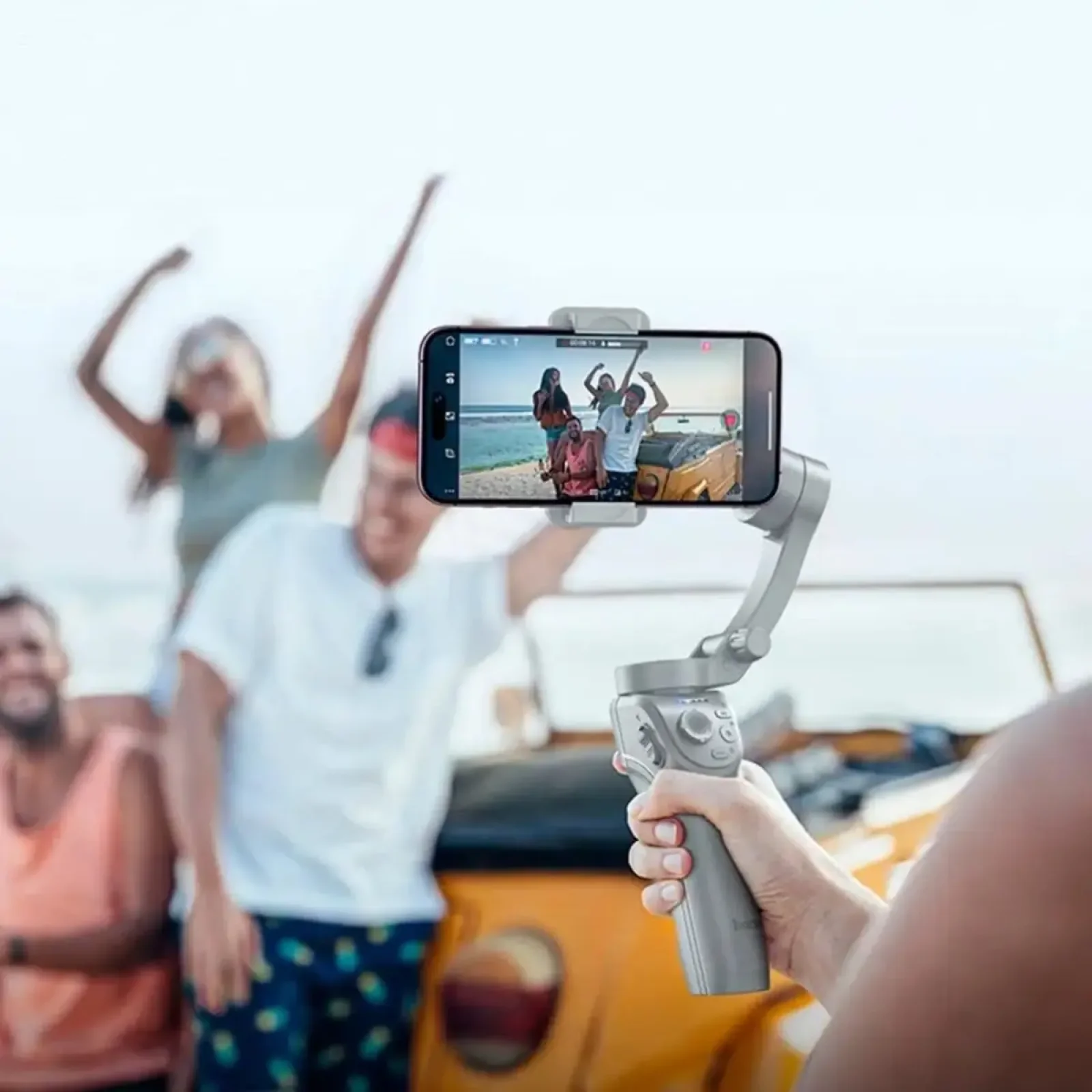 Триосьовий стабілізатор HOCO K24 Support 3-axis smart gimbal Gray (6942007635547) UA