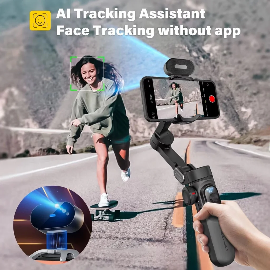 Триосьовий стабілізатор AOCHUAN Professional Gimbal Stabilizer for Smartphone SMART X Pro AI Black (AOCHUAN-SMARTXPROAI-B) UA