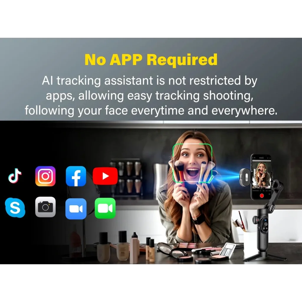 Триосьовий стабілізатор AOCHUAN Professional Gimbal Stabilizer for Smartphone SMART X Pro AI Black (AOCHUAN-SMARTXPROAI-B) UA
