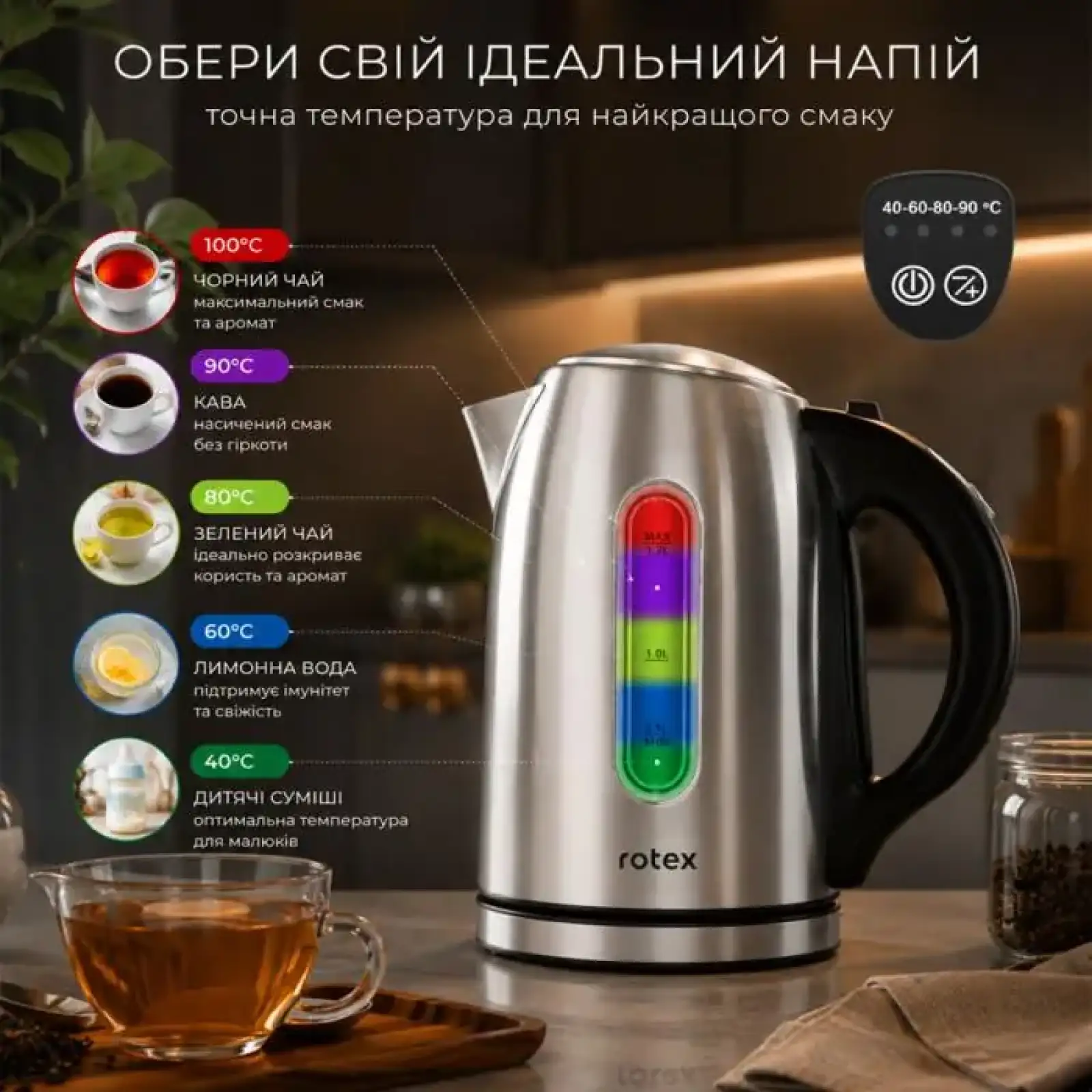 Електрочайник Rotex RKT78-S Smart UA
