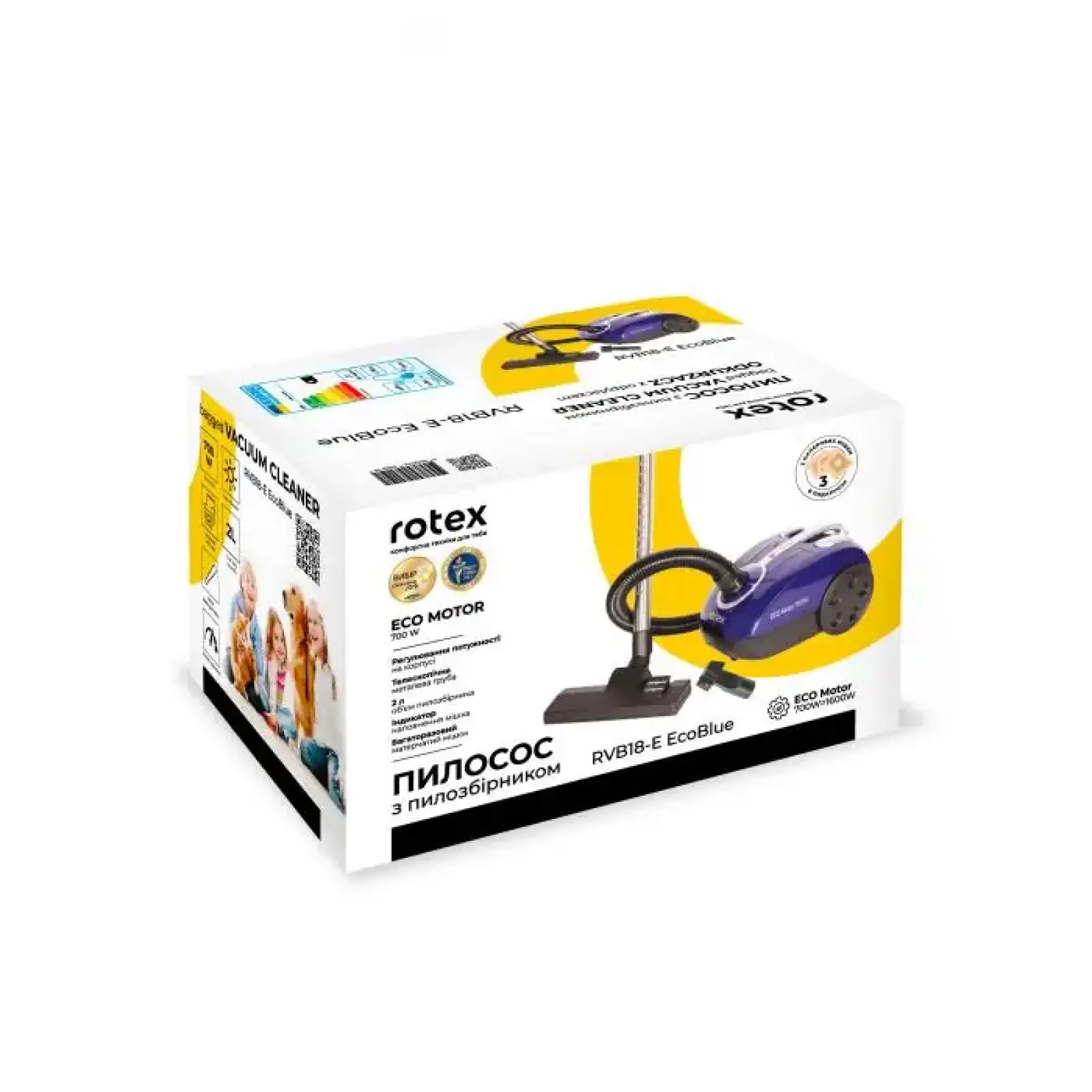 Пылесос Rotex RVB18-E EcoBlue UA