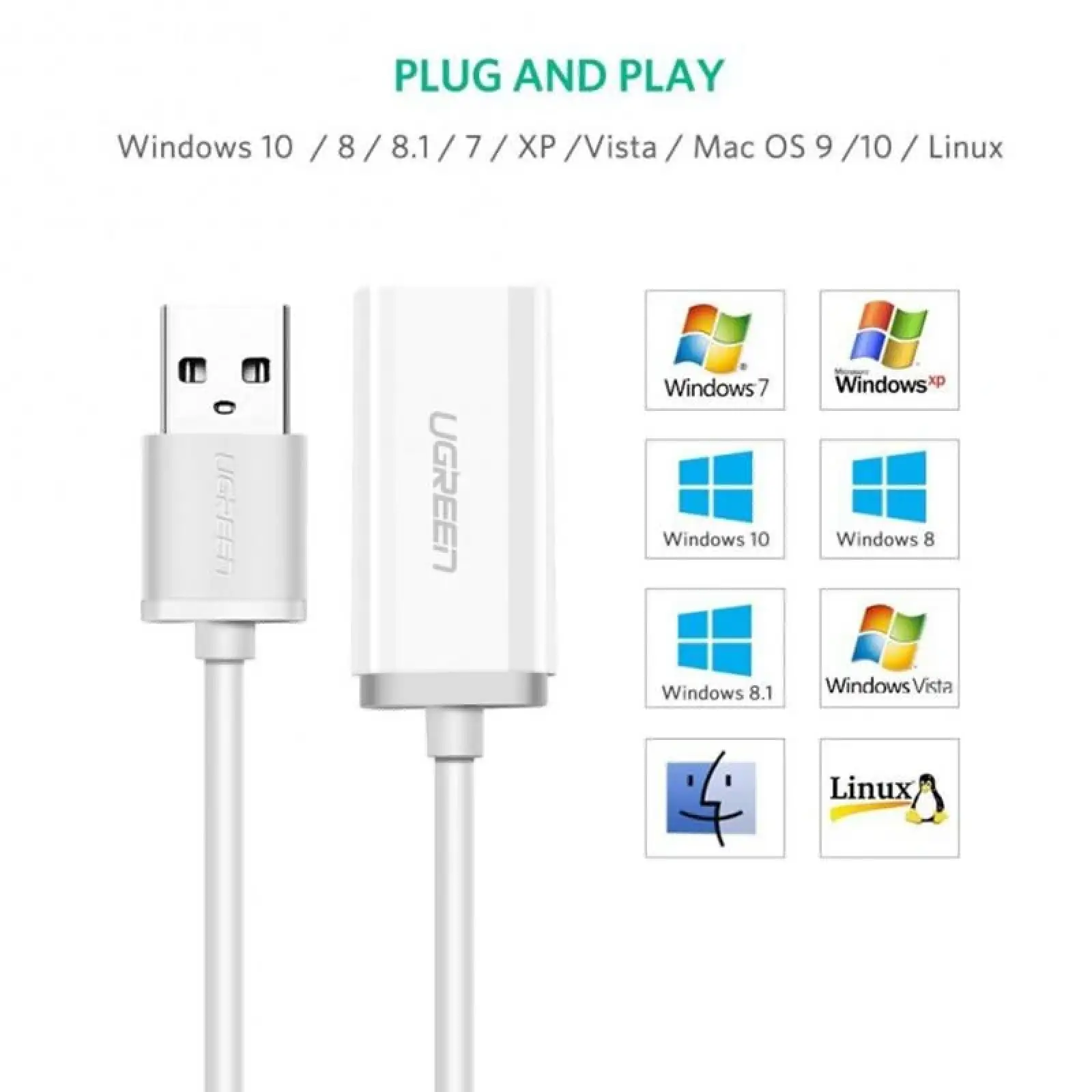 Звукова карта Ugreen US206 White (30712) UA