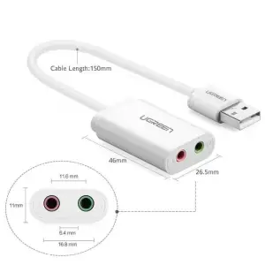 Звукова карта Ugreen US205 White (30143) UA