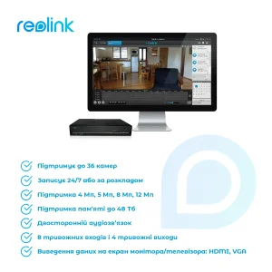 Видеорегистратор Reolink RLN36 UA