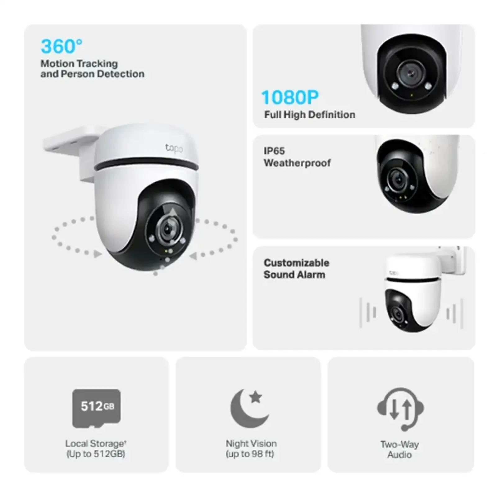 Зовнішня IP камера TP-Link Tapo C500 (1080p Full HD, 360°/130° View Range, H.264, IP65) UA