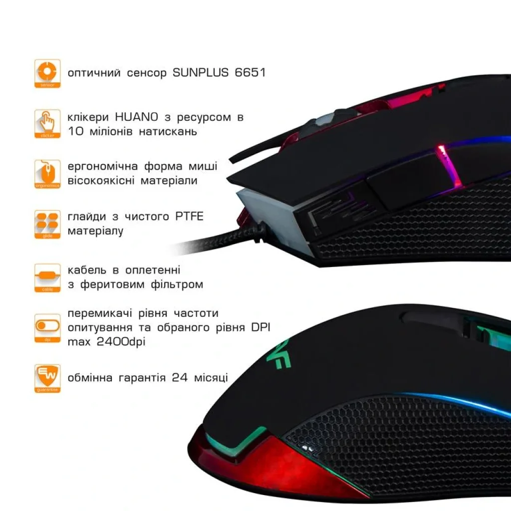 Мышь Frime Falcon Black USB (FMC1980) UA