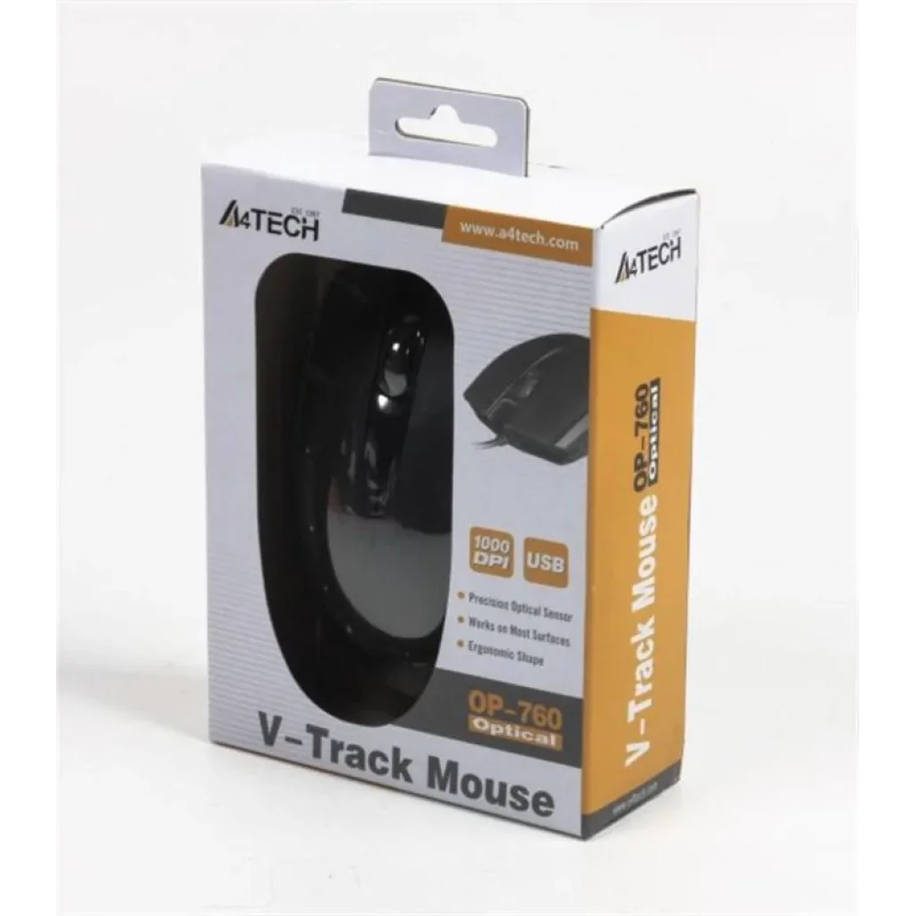 Миша A4Tech OP-760 Black USB V-Track, OP-760 USB (Black) UA