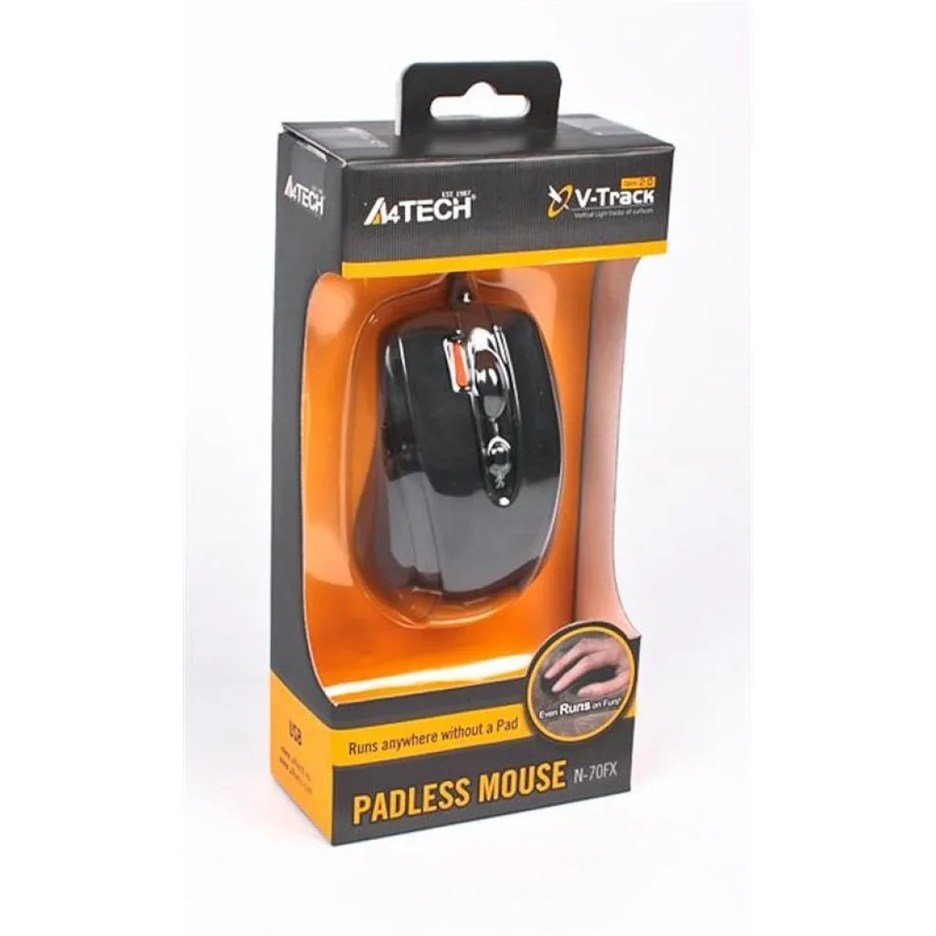 Миша A4Tech N-70FX-1 чорна USB V-Track, N-70FX-1 (Black) UA