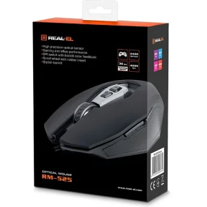 Мышь REAL-EL RM-525 Black USB, EL123200029 UA