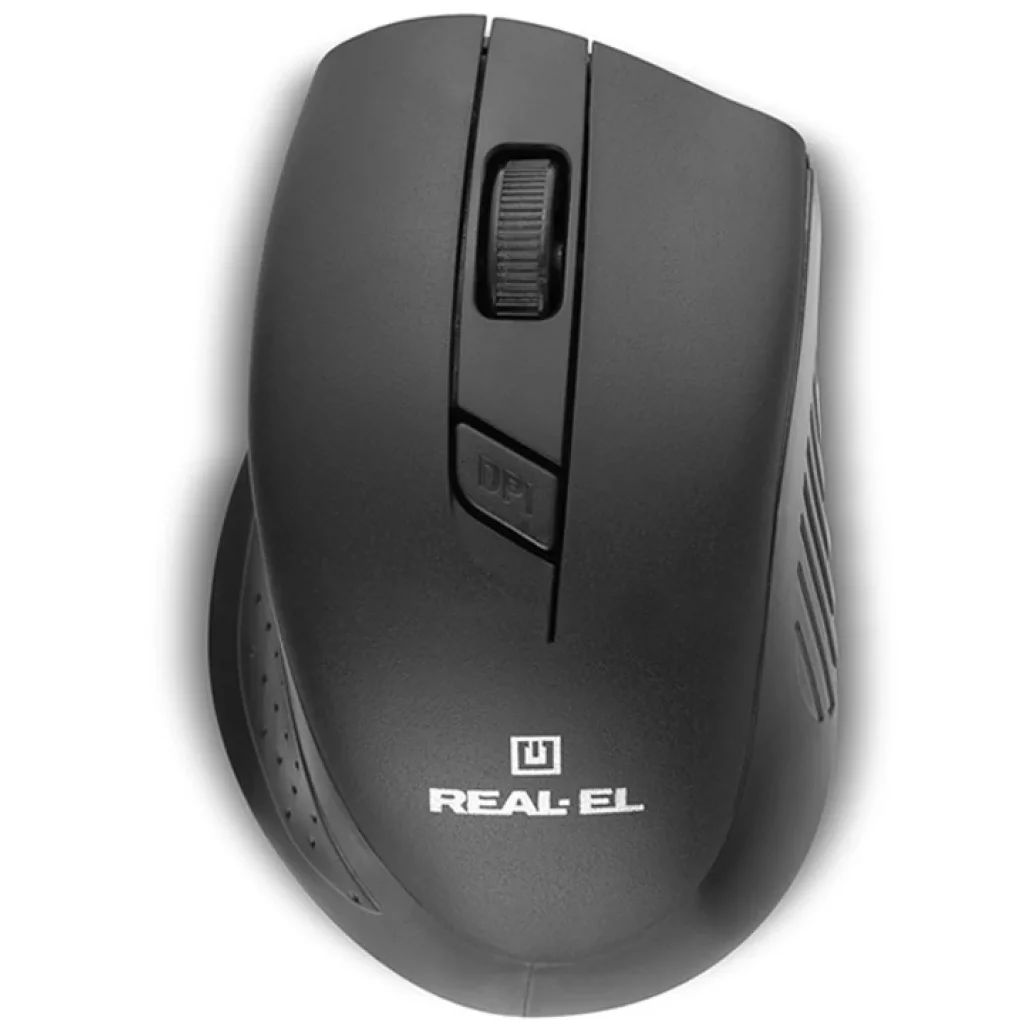 Миша бездротова REAL-EL RM-300 Black/Grey USB, EL123200012 UA