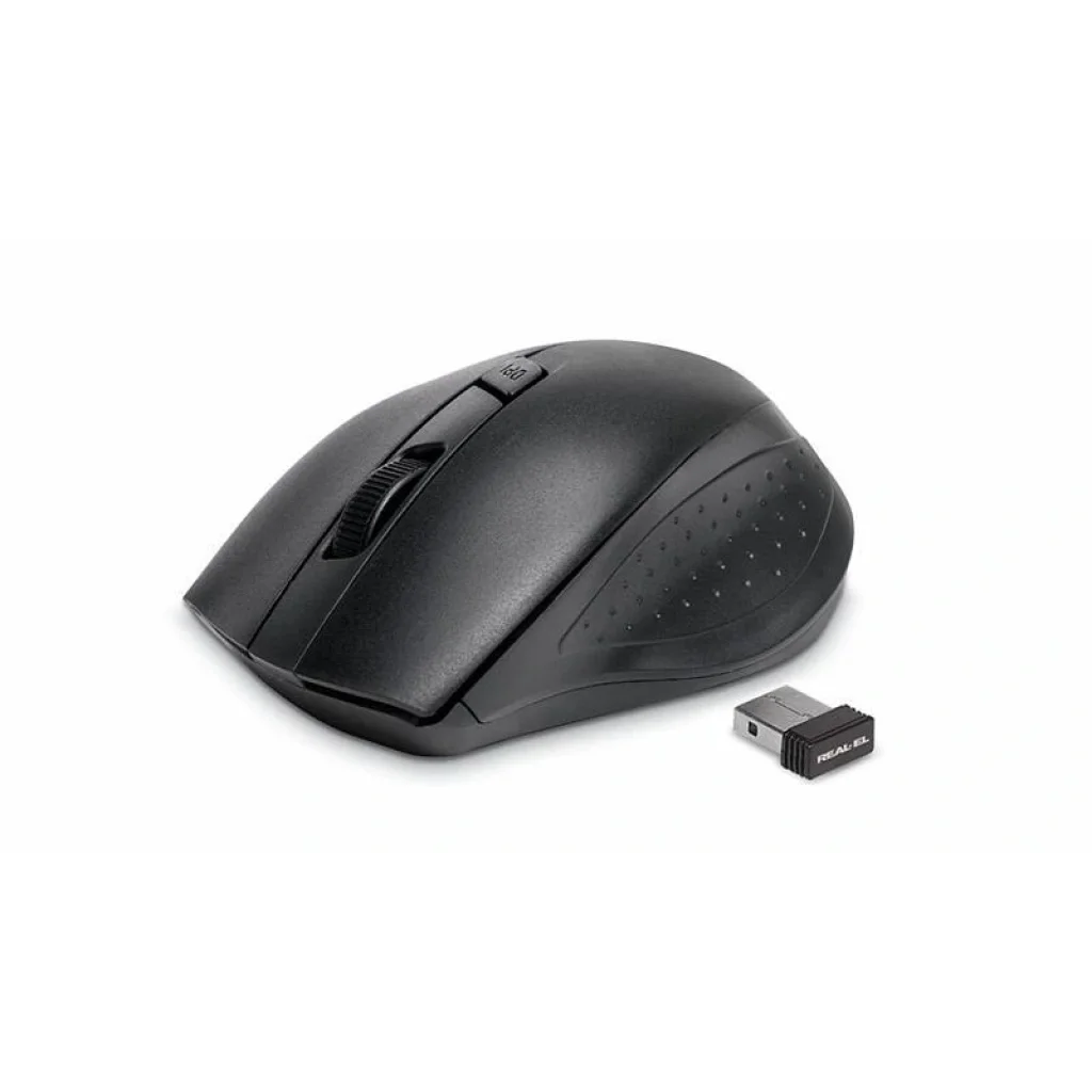 Миша бездротова REAL-EL RM-300 Black/Grey USB, EL123200012 UA