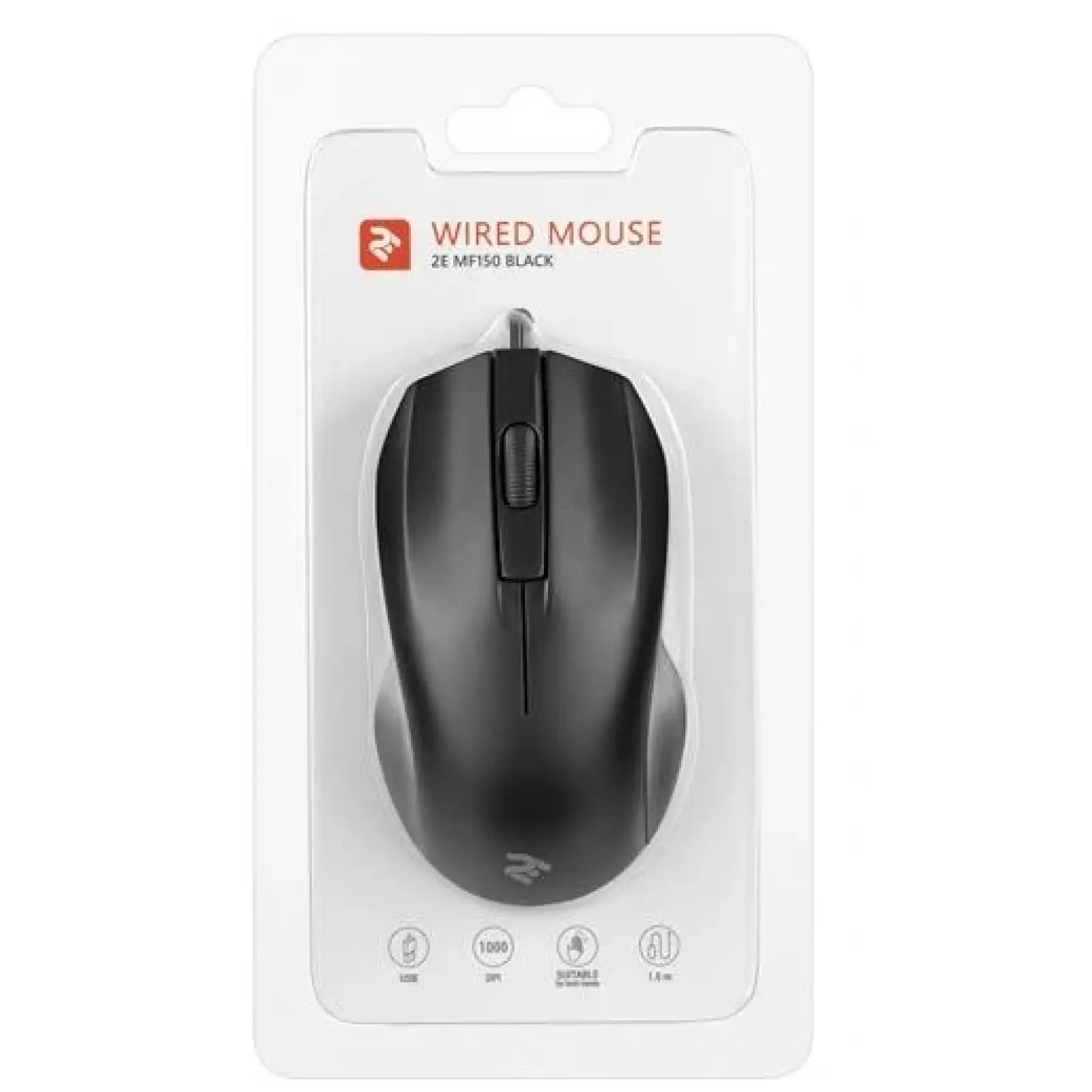 Мышь 2E MF150 Black USB (2E-MF150UB) UA