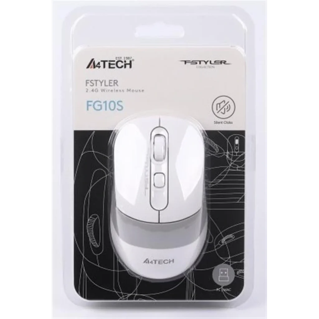 Миша бездротова A4Tech FG10S White USB, FG10S (White) UA