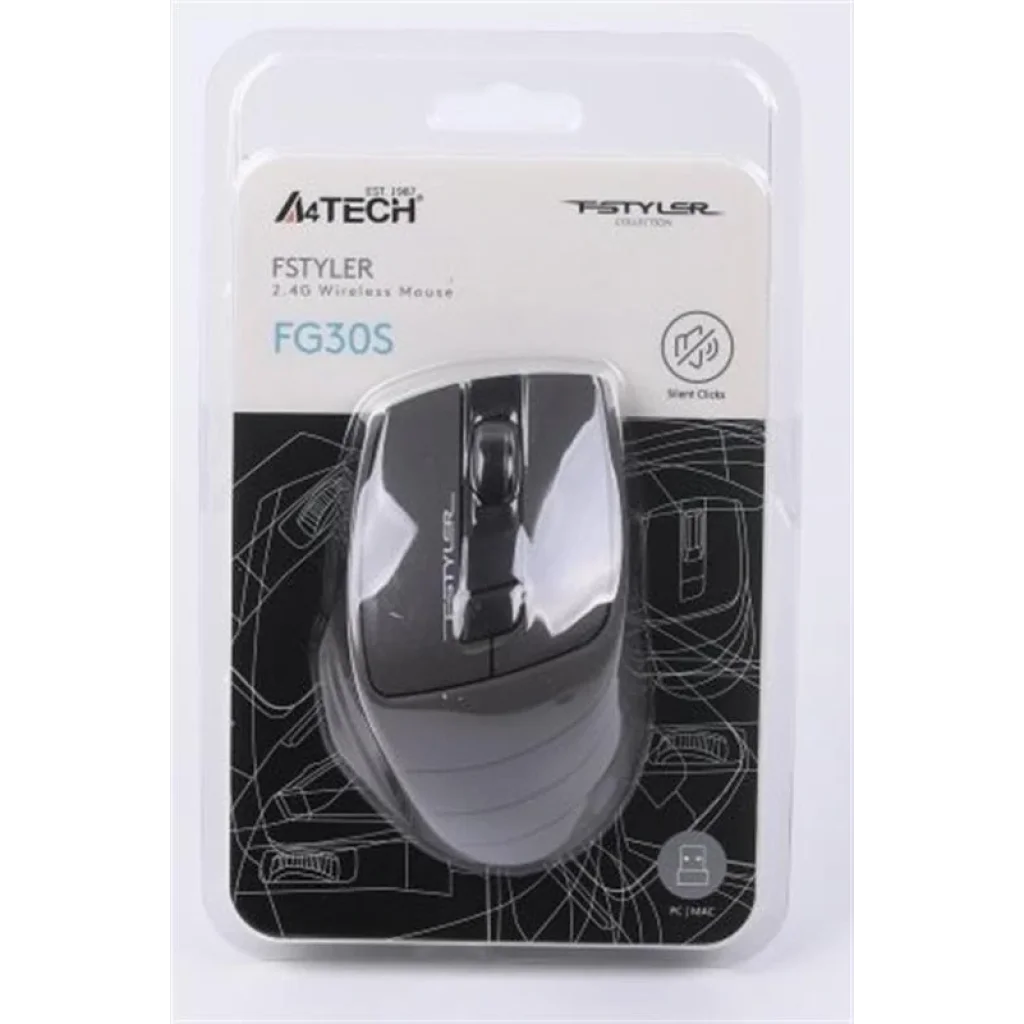 Миша бездротова A4Tech FG30S Grey/Black USB, FG30S (Grey) UA