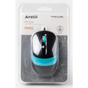Миша A4Tech FM10 Black/Blue USB, FM10 (Blue) UA