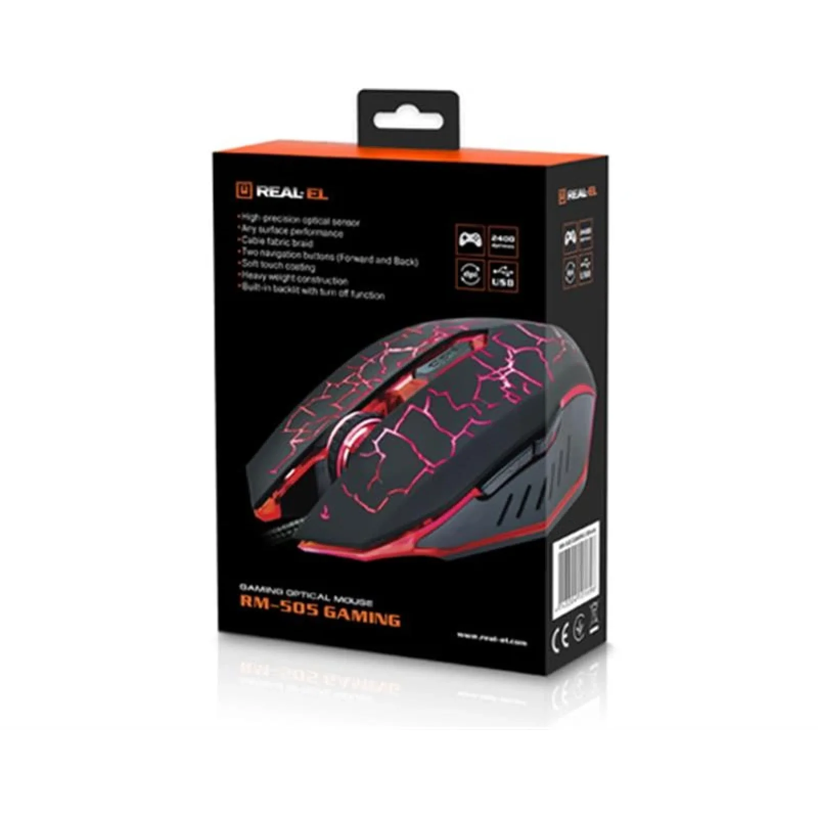 Мышь REAL-EL RM-505 Black USB, EL123200018 UA