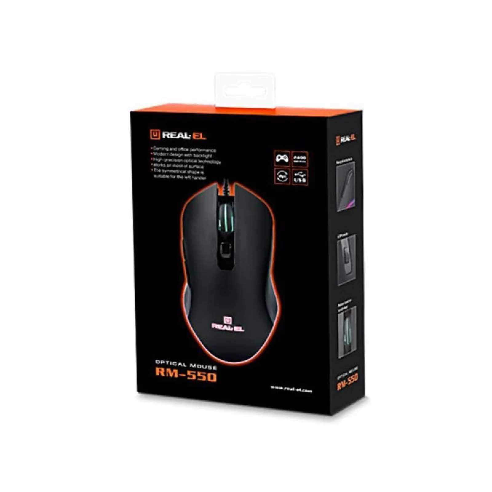 Миша REAL-EL RM-550 Black USB, EL123200027 UA