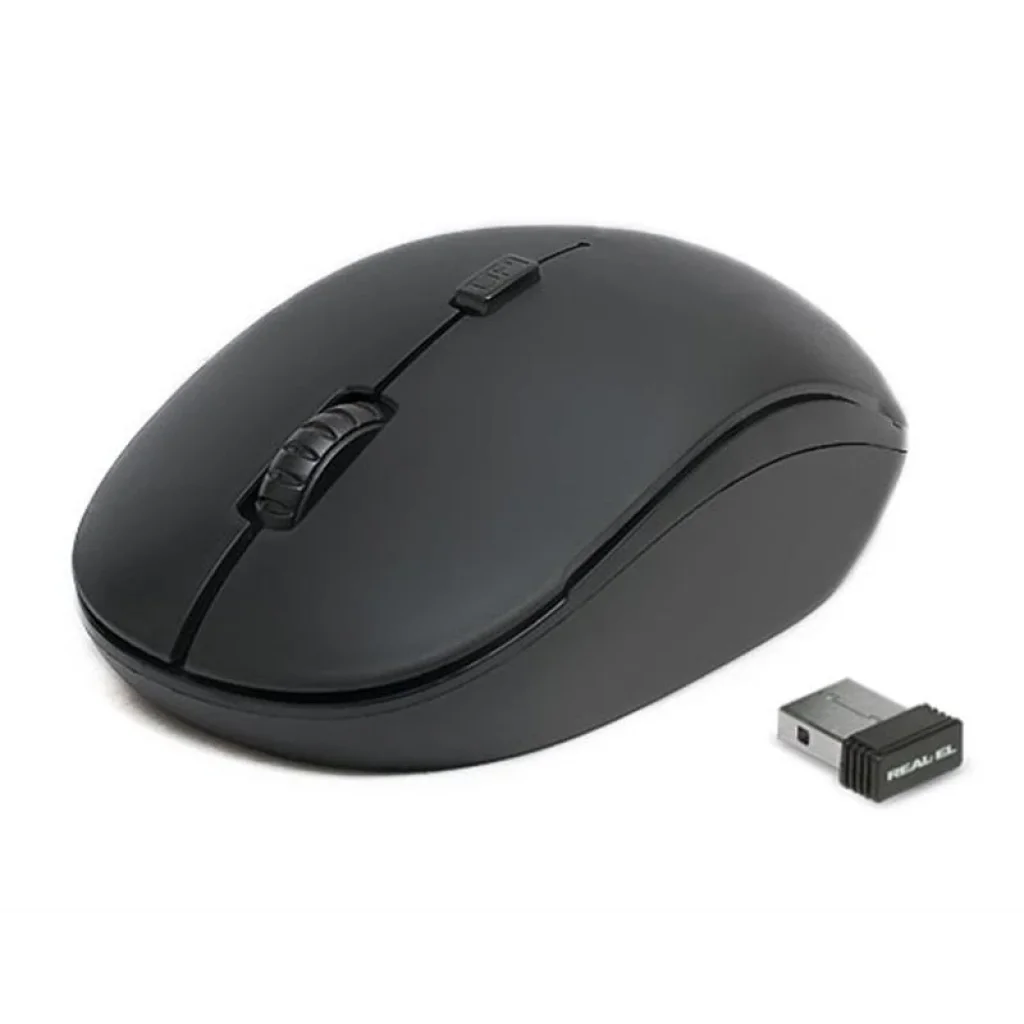 Мышь беспроводная REAL-EL RM-301 Black USB, EL123200022 UA
