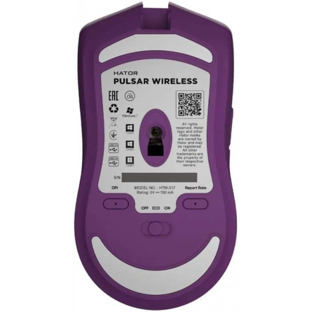 Мышь Hator Pulsar Wireless Lilac (HTM-317) USB UA