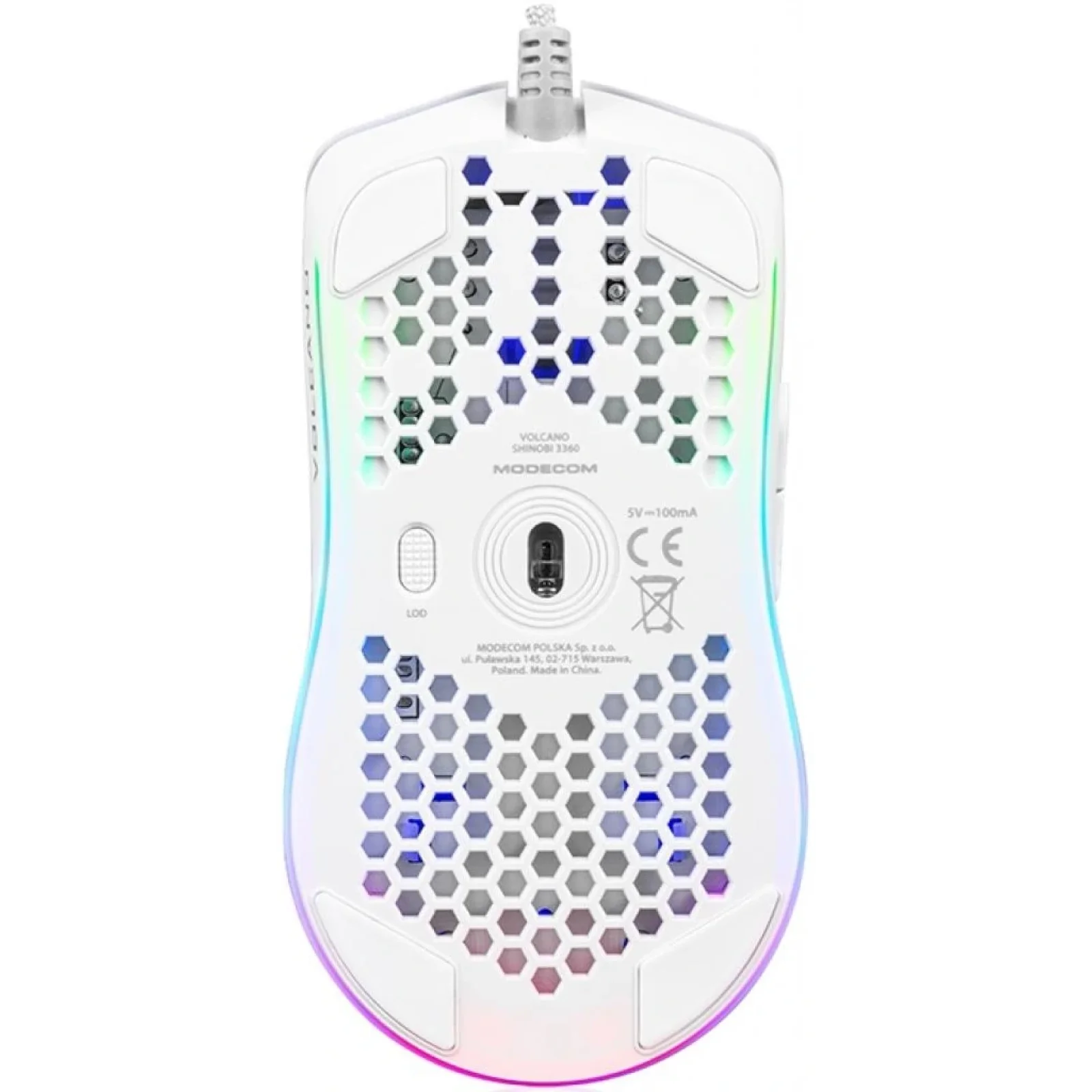 Мышь Modecom Volcano Shinobi 3360 (M-MC-SHINOBI-3360-200) White USB UA