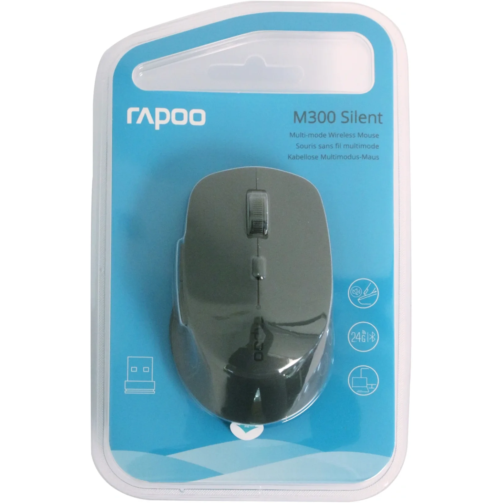 Мышь беспроводная Rapoo M300 Silent Wireless Multi-Mode Grey UA