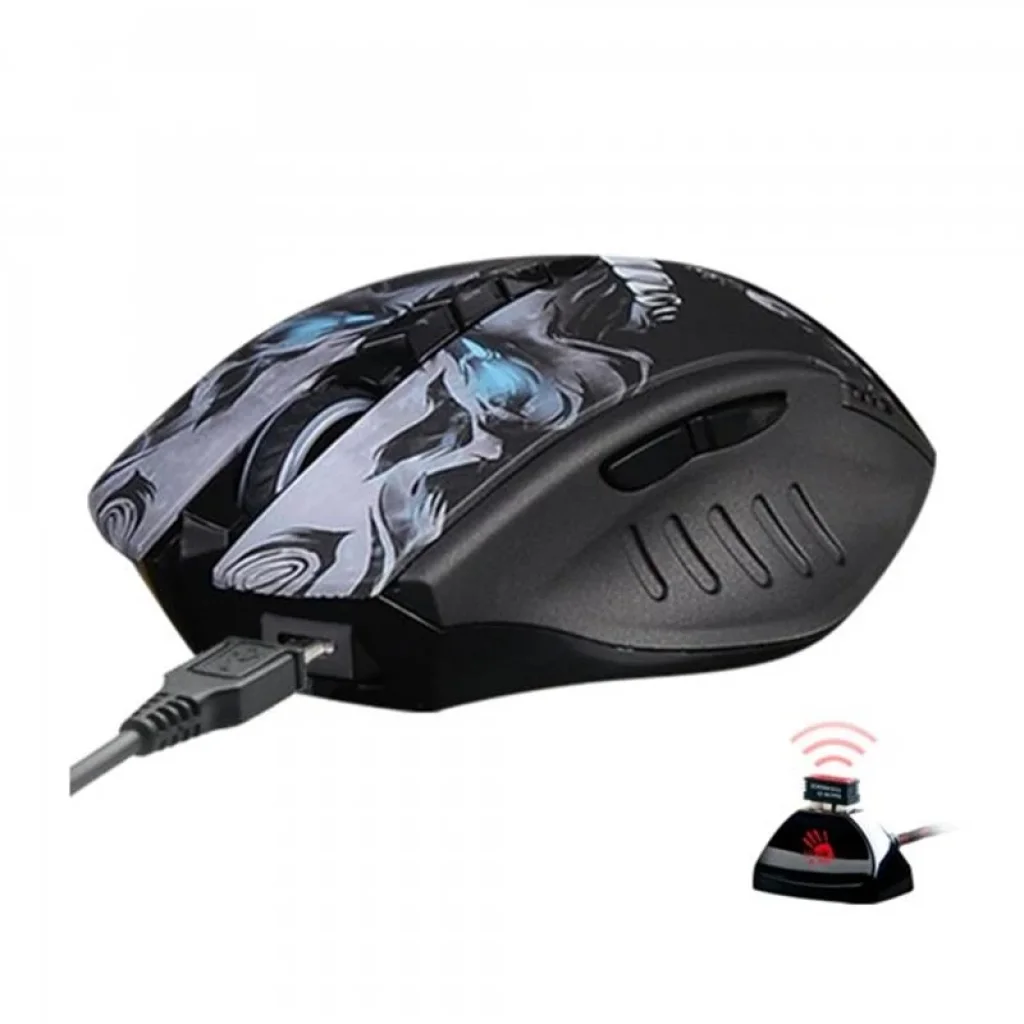 Мышь беспроводная A4Tech R80 Plus Bloody (Skull) Black USB UA