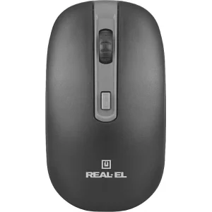 Мышь беспроводная REAL-EL RM-303 Black/Grey USB, EL123200021 UA