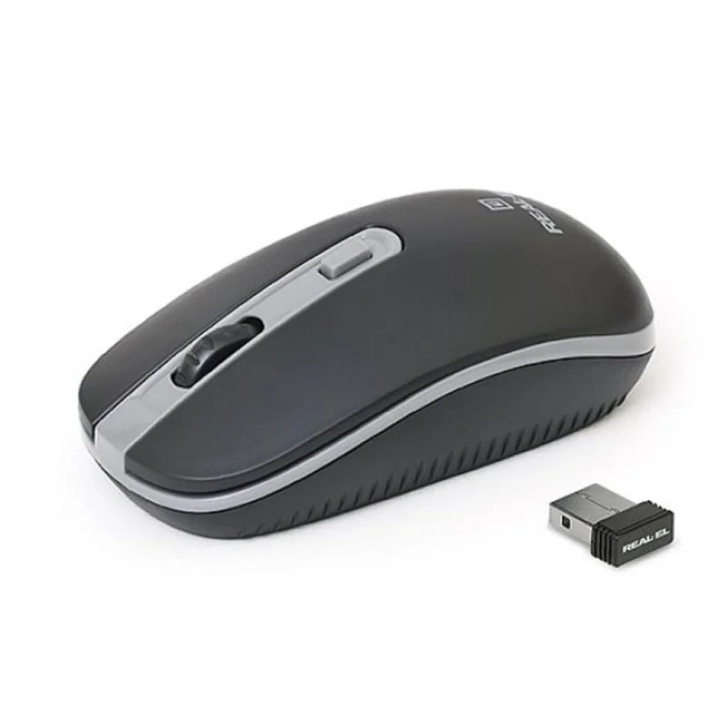 Мышь беспроводная REAL-EL RM-303 Black/Grey USB, EL123200021 UA