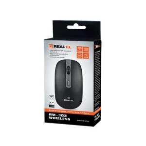 Мышь беспроводная REAL-EL RM-303 Black/Grey USB, EL123200021 UA