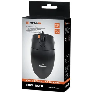 Мышь REAL-EL RM-220 Black USB, EL123200026 UA