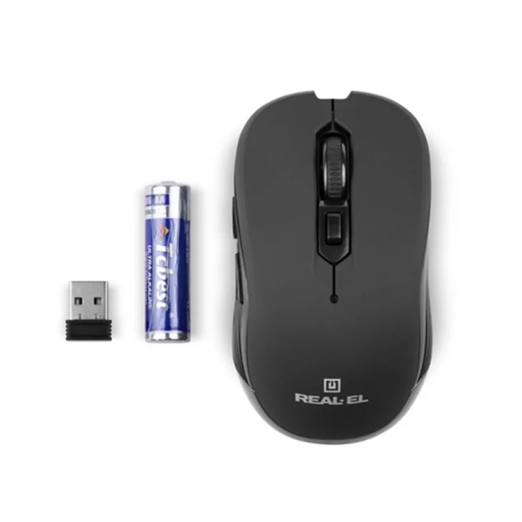 Миша бездротова REAL-EL RM-330 Black USB, EL123200035 UA