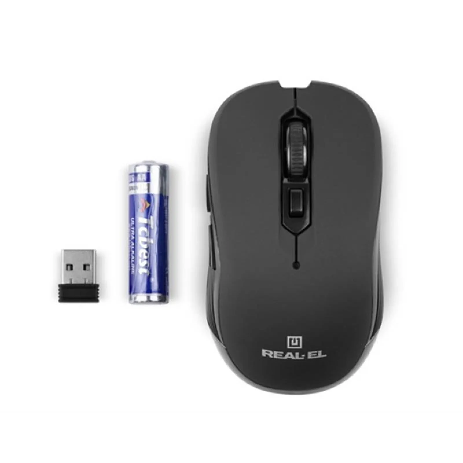 Мышь беспроводная REAL-EL RM-330 Black USB, EL123200035 UA
